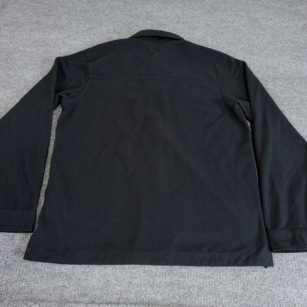 Mountain Hardwear Fleece Shacket Men Large Black Microchill Shirt Jacket Button - Picture 9 of 11